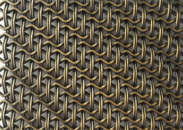 Lock Crimped Decorative Woven Wire Mesh Eco Facade Architectural Screen Walls