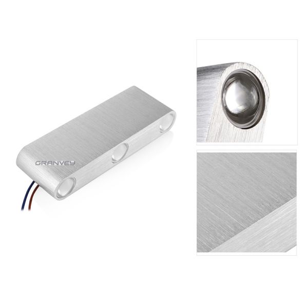 Indoor Silver 6 Ways Beam Aluminum LED Wall Bracket Lights UP Down For Home