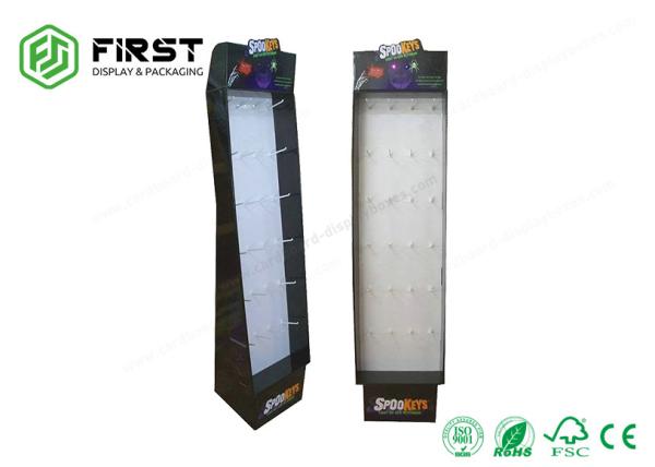 Glossy / Matte Lamination SGS Approval Free Standing Peg Hook Cardboard Floor Displays