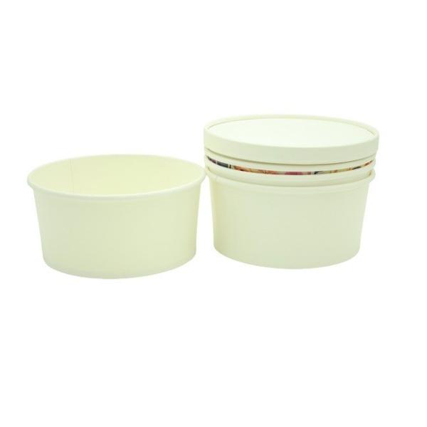 Waterproof  Disposable Paper Bowl Durable 1500ml With Lid OEM