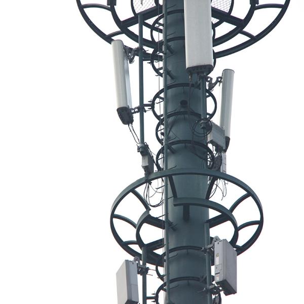 Gr65 Galvanized Monopole Cell Phone Tower ， Hot Dip Wifi Signal Tower