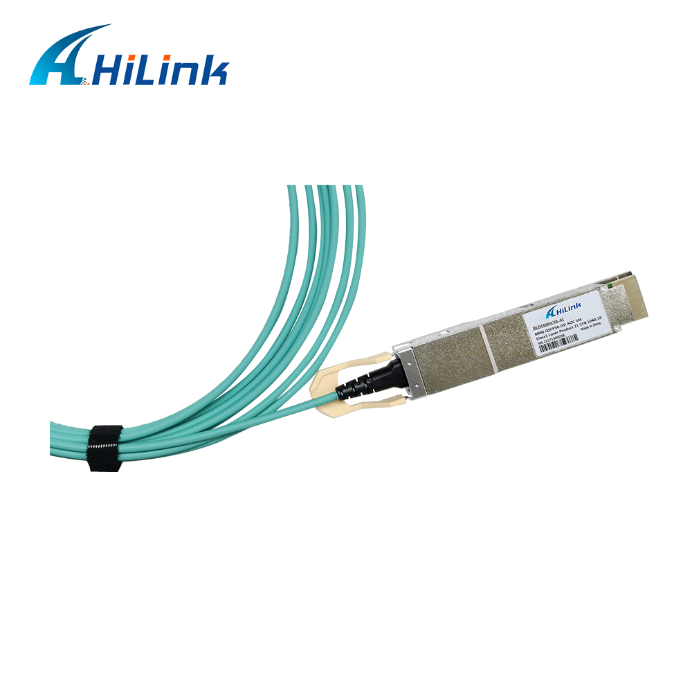 Hilink 400G QSFP-DD to QSFP-DD Active Optical Cable RoHS Compliant AOC