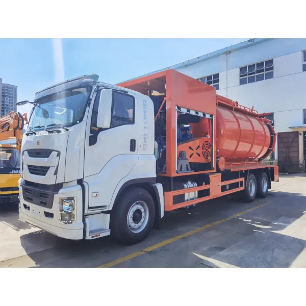 Isuzu 15 Cubic Meter Vacuum Suction Truck, Pipeline Flushing Truck, Sludge Pumping Truck, Factory Price for Sale