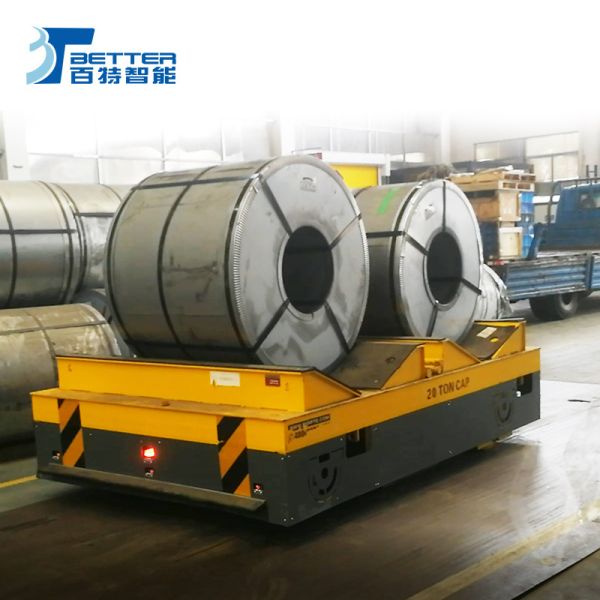 5-50 Ton Heavy Industrial Transfer Trackless Steel Coil Transfer Electric Flat Cart