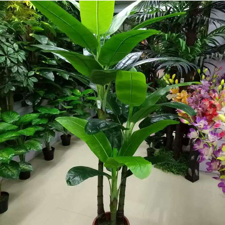 Вечнозелёное растение больших листьев искусственное покидает заводы пола Japonica
