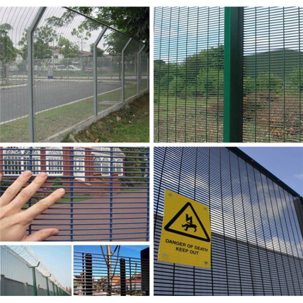 Galvanized Steel Wall Substation Anti Climb Mesh Fence 358 Clear View