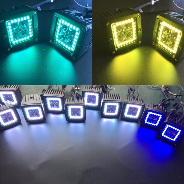 3.2 Inch 12w RGB Offroad Led Work Light , 12V 24V LED Work Light ATV SUV Mine Boat Lamp 4WD