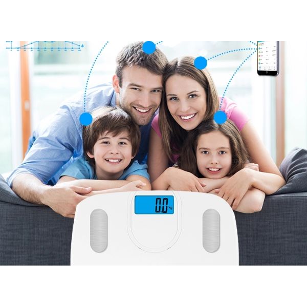 Round Edge Full ABS Plastic Smart Bluetooth Body Analyser Scale