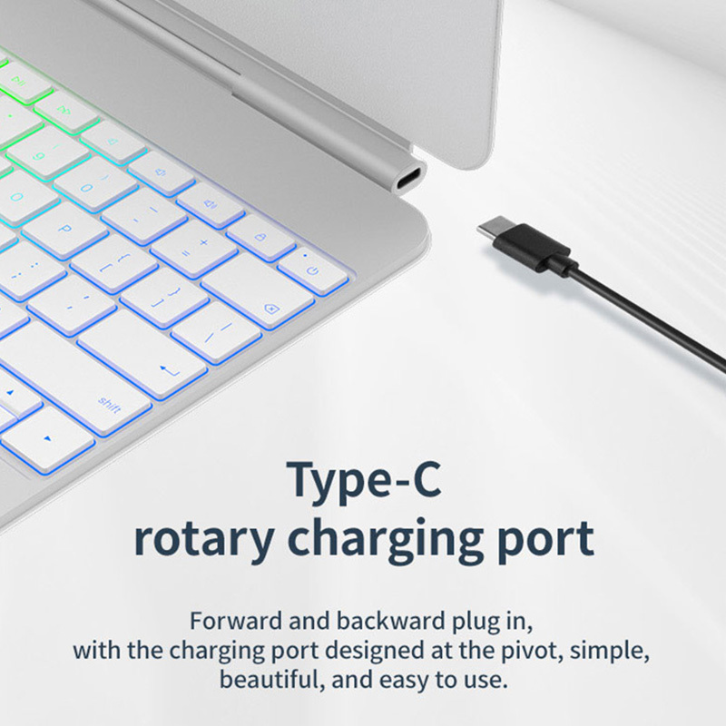 Support Customized Luxury Magnetic Keyboard Case 2400Gs Strong Magnet Portable Trackpad Keyboard Cover for iPad Pro 13 M4 2024