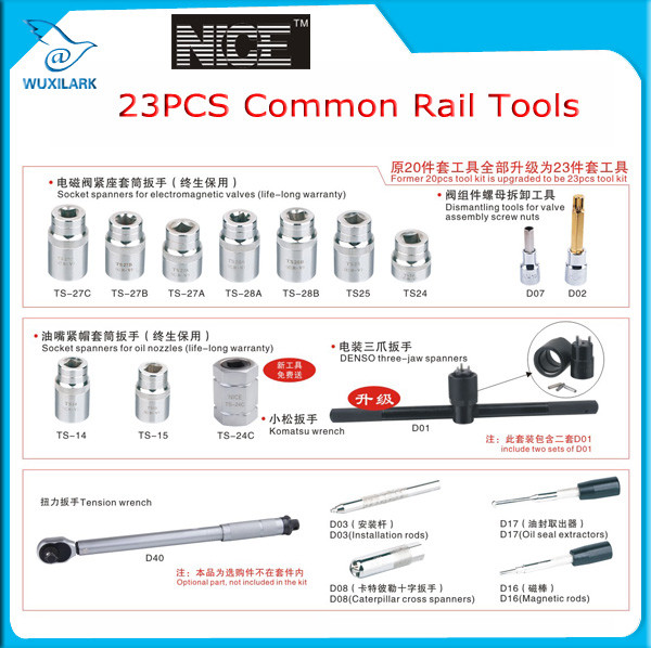 23pcs/set Common Rail Injector Tools and Accessories Common Rail Repairing Tools