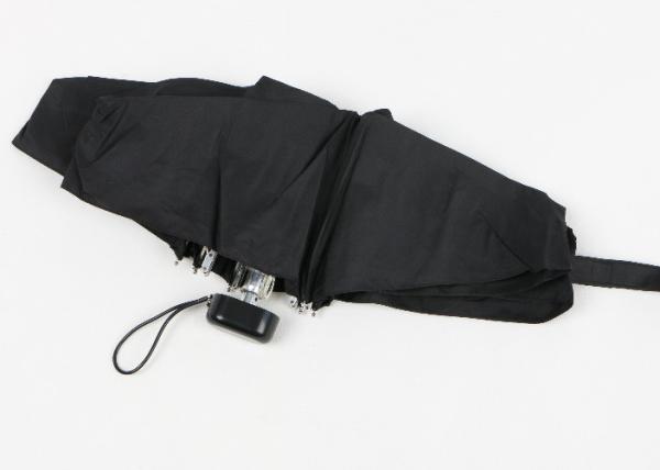 Black Foldable Compact Travel Umbrella In Iphone Size With Black EVA Case