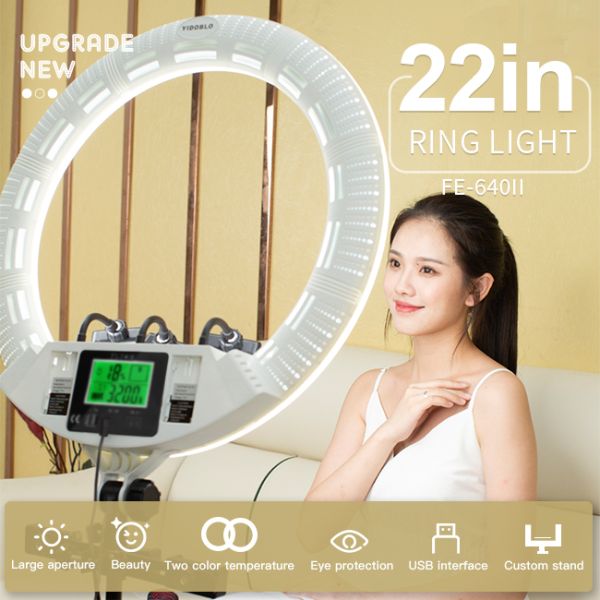 55cm свет в реальном маштабе времени кольца 22 дюймов течь для света 100w кольца фотографии дистанционного управления influencer