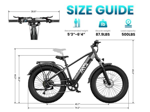 48V 26 Inch Fat Tire Electric Bike Powerful Motor Off-Road & City Commuter E-Bike Long Range Lithium Battery Pedal Assist