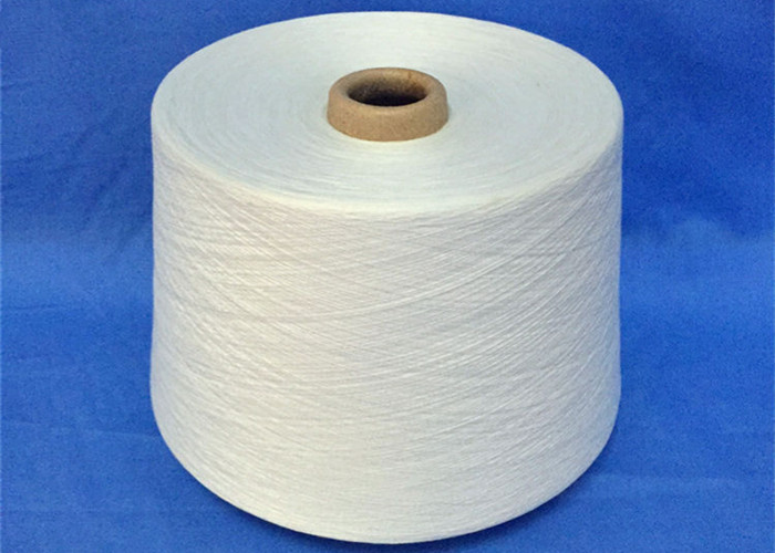 Virgin Polyester Spun Yarn , Ne30 Raw White Ring spun polyester yarn For Weaving