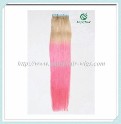 Tape Hair extension 16-28L,100s/pack T613#/pink# color Straight malaysian virgin hair