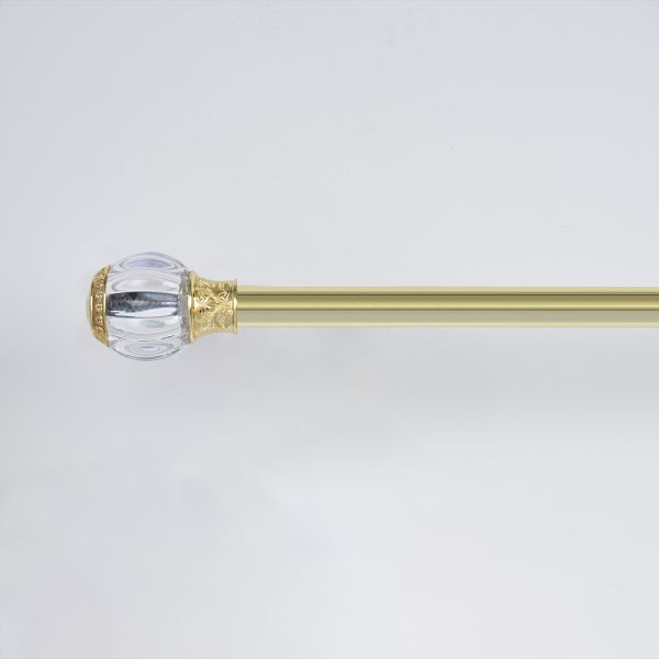 Home Decor 28MM Pipe Curtain Rods Modern Gold Colour Curtain Poles Crystal Curtain Finials