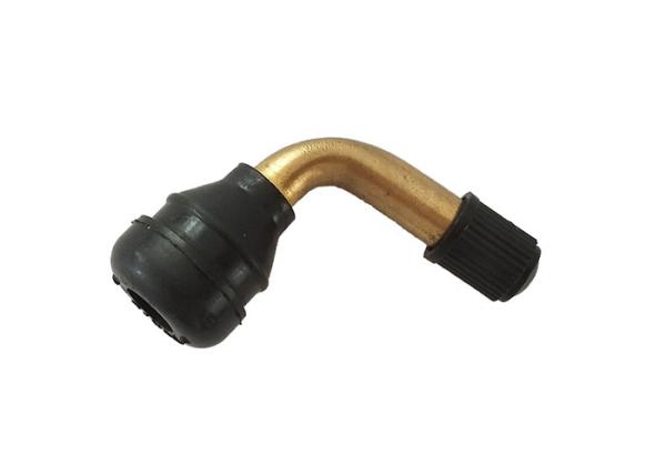 Brass Or Aluminum Tire Valve , Motorbike Tire Valves Bend 90° Fit 11.5mm 0.453'' Rim Hole