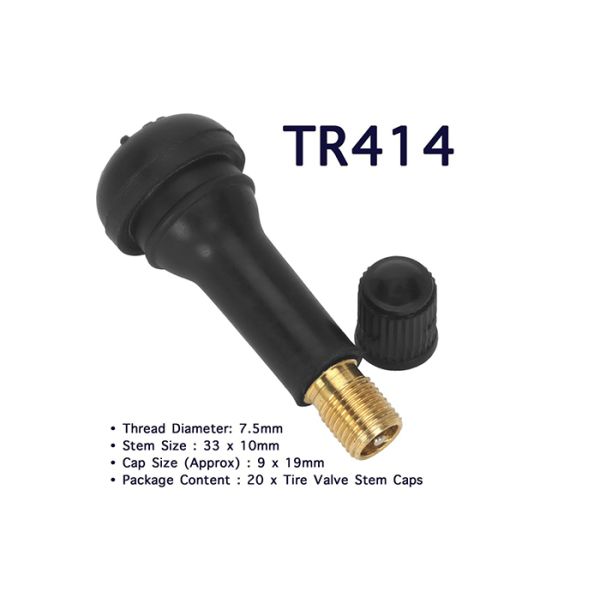 Passenger Car Tubeless Tire Valve Stem TR414 Brass Or Aluminum Material