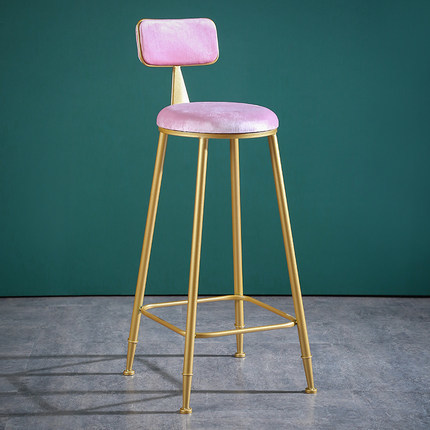 Hot Sale Nordic Tall Cheap Counter Furniture Gold Metal Velvet Back Luxury Kitchen Modern High Stool Bar Chairs for Bar Table