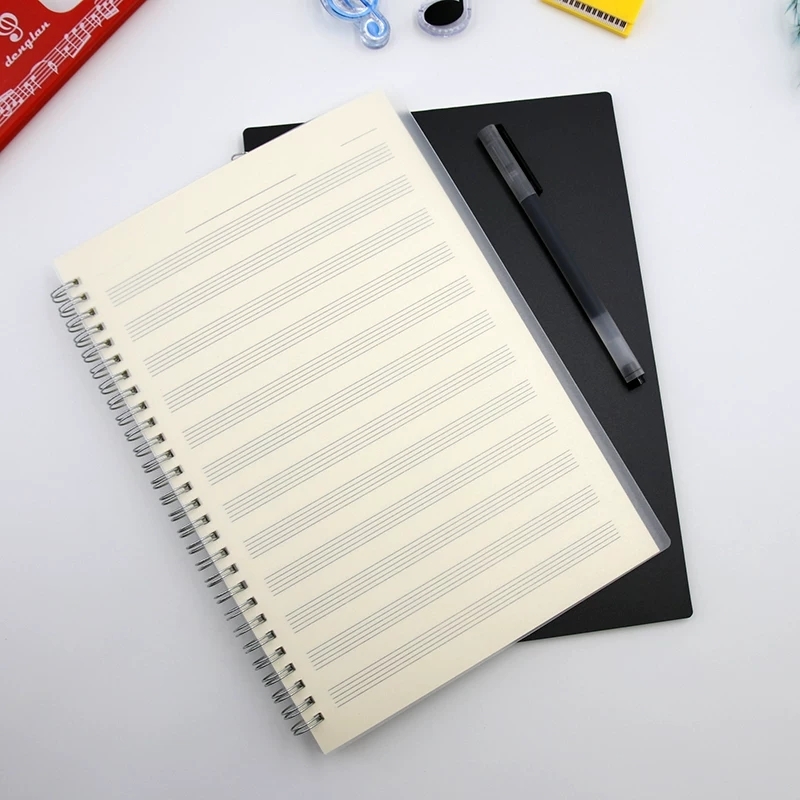 Staff Paper Spiral Notebook With Frosted Cover For Music Composition