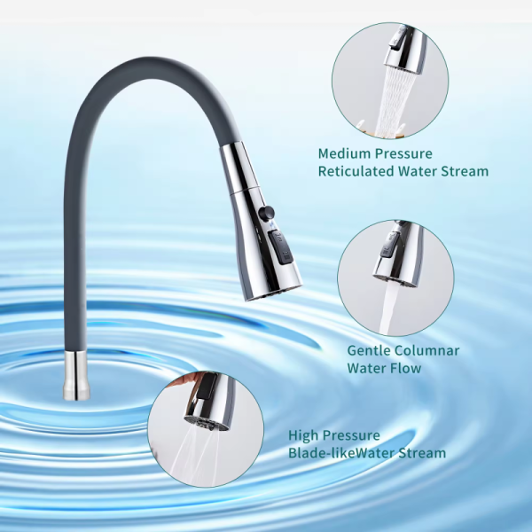 360 Degree Silicon Universal Tube Kitchen Faucet with Modern Design Hot Cold Water