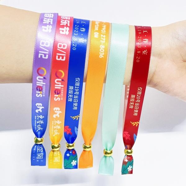 Várias cores de tecido pulseiras tecidas cores de logotipo personalizadas para pulseira de poliéster