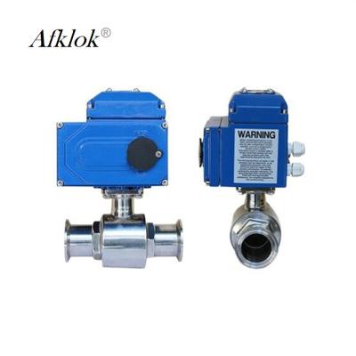A flange conecta a válvula de bola DN50 sanitária elétrica de aço inoxidável