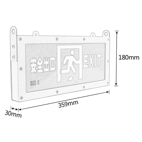 Stainless Right Non Illuminated Emergency LED Exit Light 3 Watt 6500K