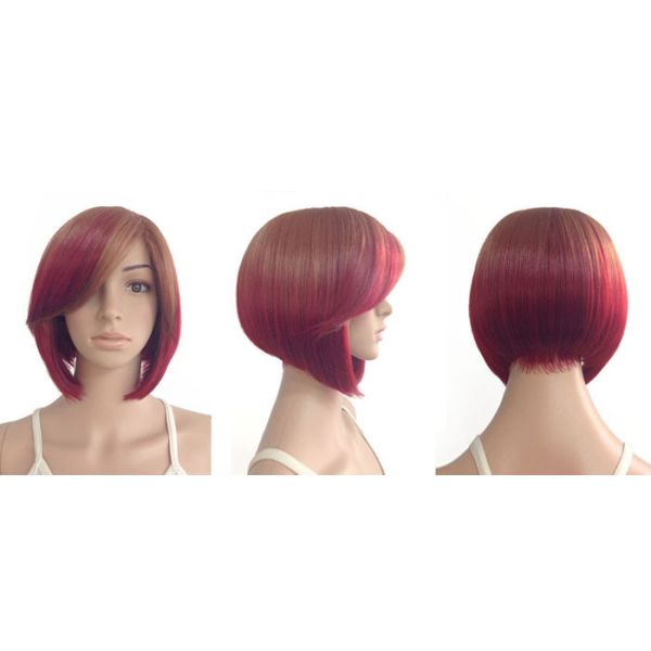 Normal Lace Red Synthetic Hair Wigs 22 Inch Kanekalon Hair Weave