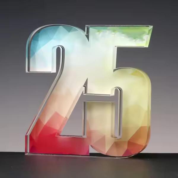 Multipurpose Clear Acrylic Plaques And Awards Number Award Block Custom Shape