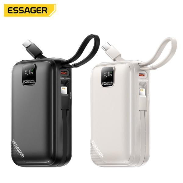 Essager ES-D025 65W Portable Laptop 20000mAh Power Bank With Type C Lightning Cables