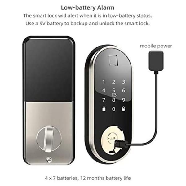 Aluminum Smart Home Door Lock Anti Theft Sliding Door Smart Lock