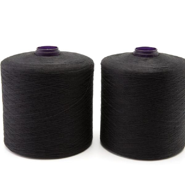 100% fil de polyester étiré fil de polyester de bonne qualité fil noir blanchi