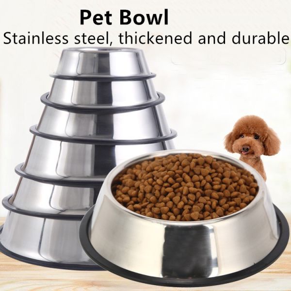 Утвари еды шара корма для домашних животных шара любимца Не-выскальзывания шара собаки нержавеющей стали высокосортные 6 поставок любимца размеров