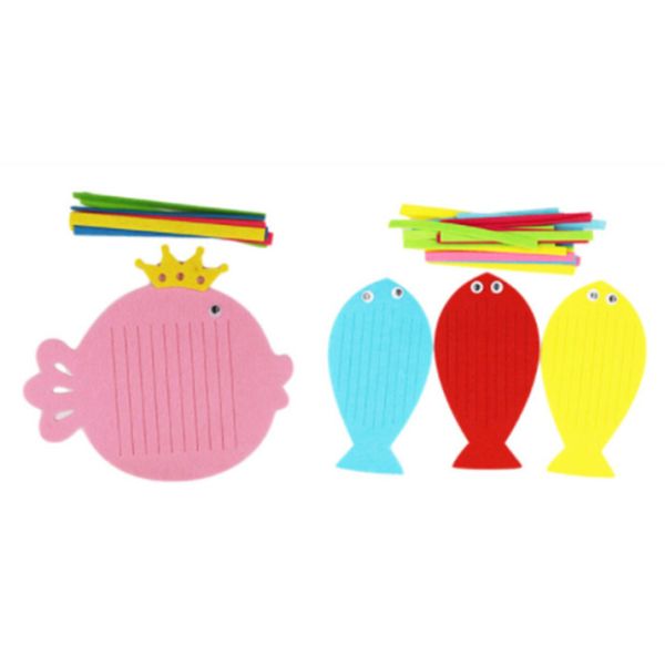 kids children felt non-woven knitted work creative diy crafts kits kids hand craft knitting weaving DIY felt material