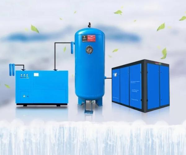 Compresseur micro-air à roulement à haute pression de 15 kW à deux étages, sans huile, moteur industriel stationnaire à faible roulement, pompe personnalisée