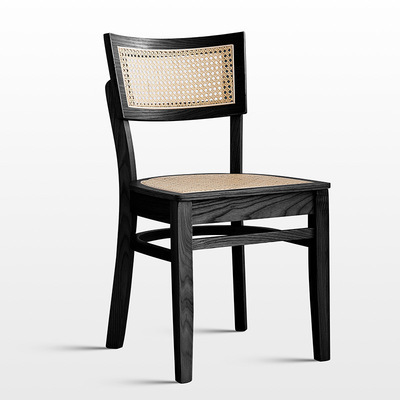 Rustic Hand Cane Woven Chair Frame Solid Wood Chair Rattan Chair for Dining Room and Restaurant