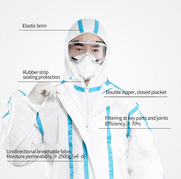 Impervious Medical Protective Clothing Coveralls With High Breathable