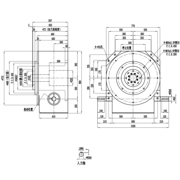 Customizable Large Hollow Shaft Cam Indexing Drive HBY-BT Series