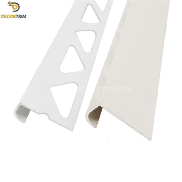 Quad Round White Aluminium Tile Trim 10mm Size 2.5 Meters Length