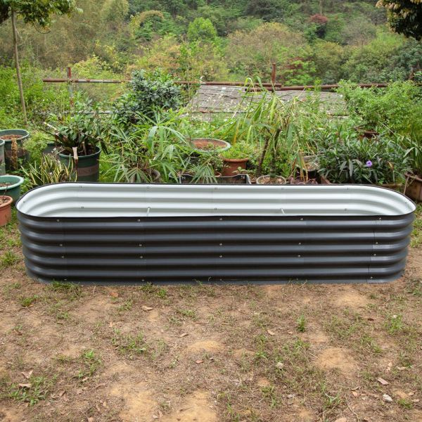 Custom Logo Galvanized Raised Flower Beds For Outdoor Plants With Safety Edging Stock Tanks