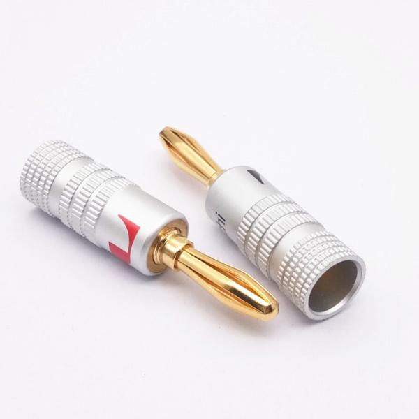 Gold Plated Male Nakamichi Banana Plugs 4mm For Audio Jack Speaker