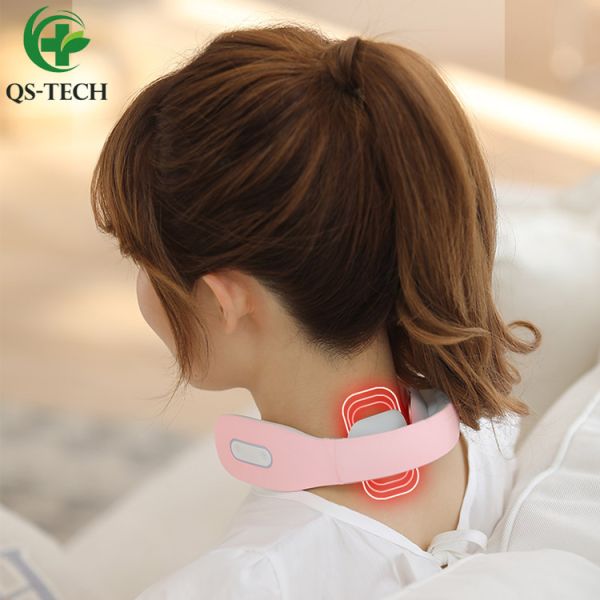 QS-TECH New Electric Wireless Neck Massager Infrared Physiotherapy intelligent smart Neck Massager shiatsu