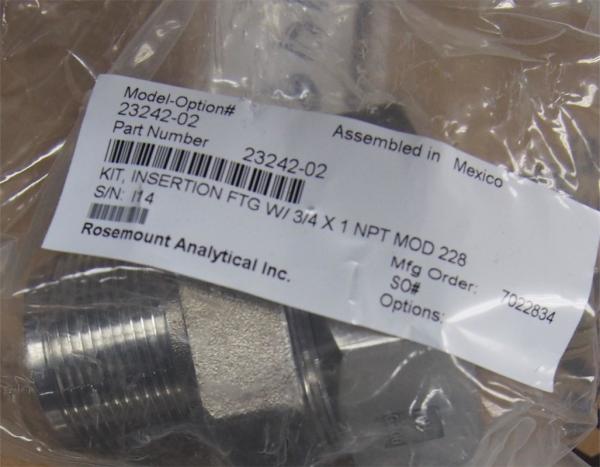 0.8oz Rosemount 23242-02 Mounting Adapter  1 X 0.75in 1.5in Insertion