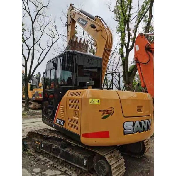 Yellow Sany SY75C Mini Crawler Excavator 3ton Isuzu Engine 0.16-0.38m Bucket Capacity