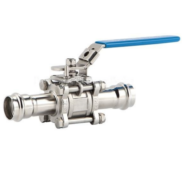 316L Stainless Steel Press Ball Valve 3-Piece Structure Press Fit Ends Corrosion Resistant for Industrial Fluid Systems