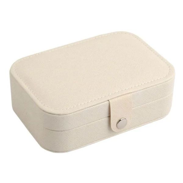 Logo personnalisé Box d'emballage de bijoux de luxe en cuir en PU Flocking Case de stockage Boîte cadeau pour bijoux Collier Ring