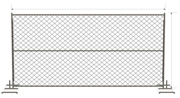 chain link temporary construction fence panels 6FT X 10F Mesh 2 3/8  x 2 3/8 ( 60mm x 60mm ) x 12 gauge wire