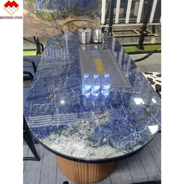 Modern Design Luxury Elegant Brazil Dream Sapphire Blue Stone Backlit Labradorite Blue Granite