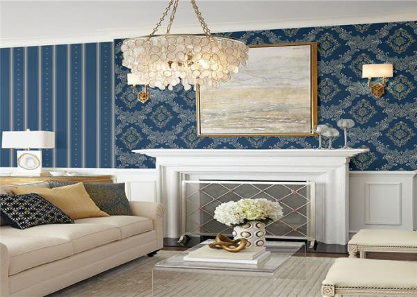 Home Decor Textured Peel And Stick Vinyl Wall Covering , Floral Vinyl Wallpaper